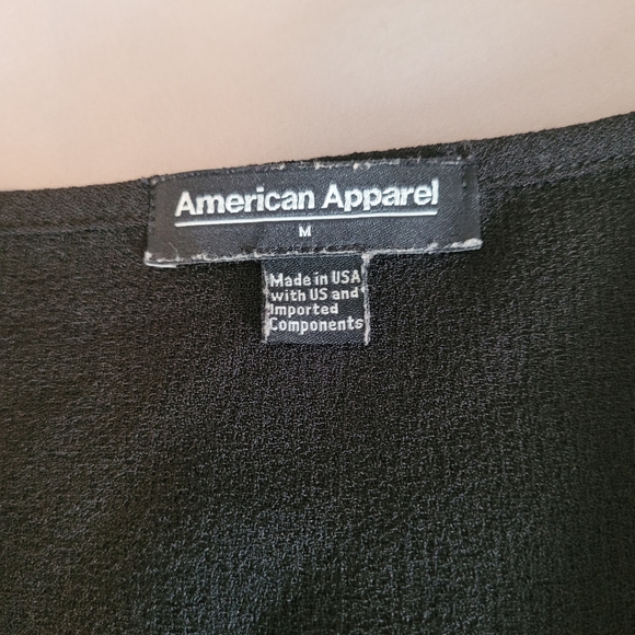 American Apparel Black Tulip Hem Maxi Wrap Dress Size Medium - Picture 6 of 6